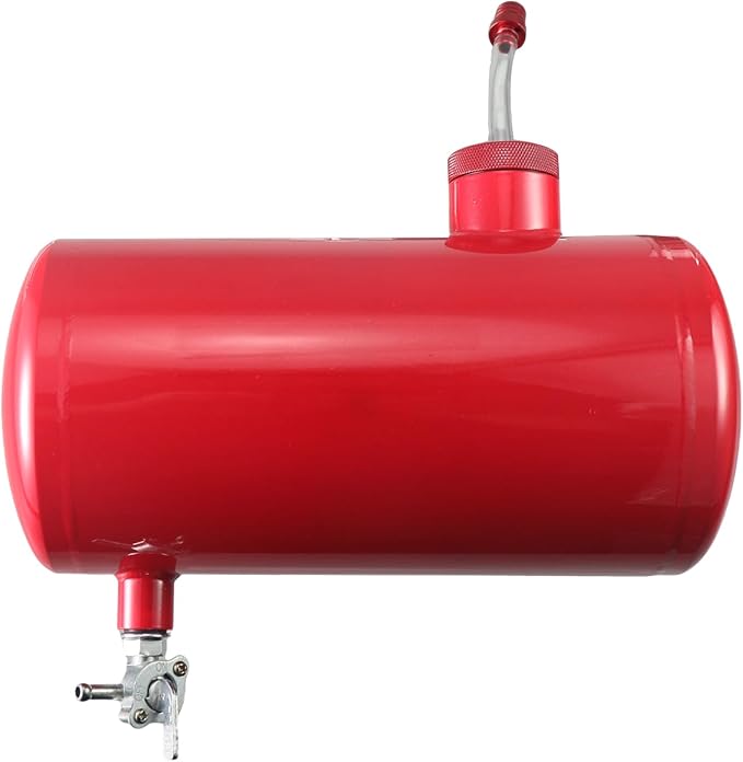 Upgraded 10x4.5" Aluminum alloy welding Gas Fuel Tank Cylinder(Premium Glossy Paint Finish Red) For Predator 212cc 196cc/6.5HP Go Kart and Gas Mini Bike,For Coleman CT200U BT200X CT200u-ex