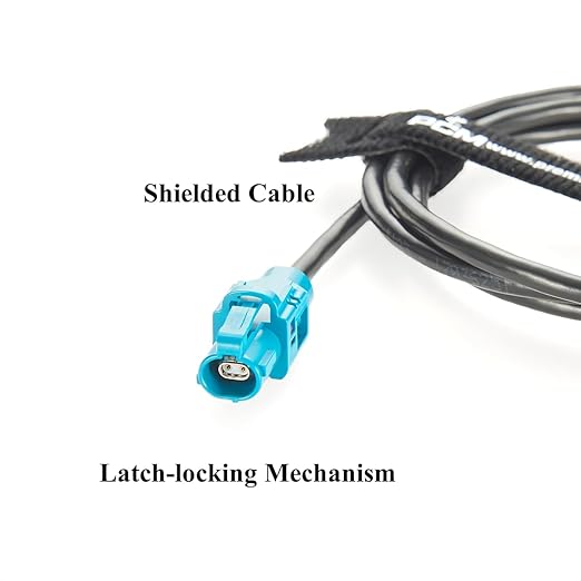Rosenberger E6K10A-1CAZ5-Z H-MTD Vehicle Automotive Ethernet Cable 10Gbps 100/1000BASE-T1 H-MTD Female to Female Shielded LCA-101-1000-Z-Z Cable for ADAS, Telematics, Autonomous Driving (2M/6.6FT)