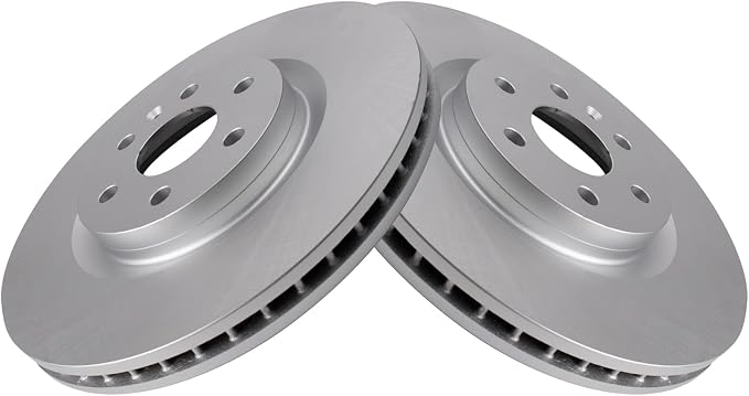 TRQ Front Brake Rotor Set G Coated Vented Compatible with 2010-2016 Cadillac SRX 2011 Saab 9-4X