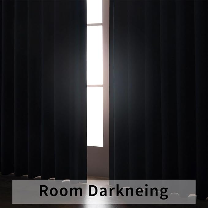 Joydeco Custom Blackout Curtains for Bedroom, 1 Panel Room Darkening Curtains & Drapes for Living Room Window Rod Pocket Back Tab (Custom Size,Dark Grey)