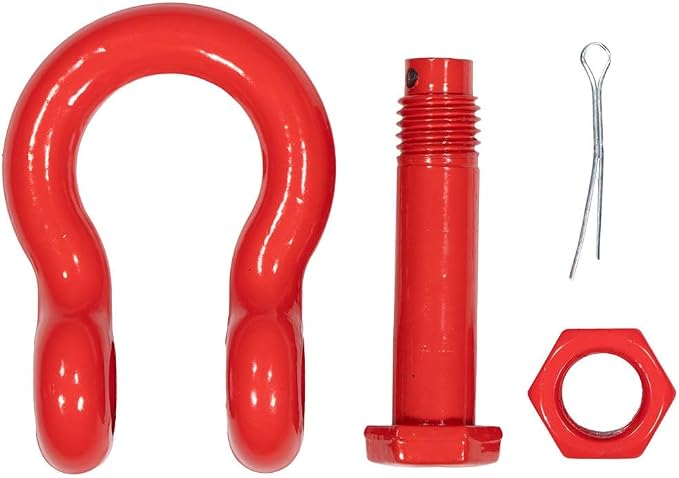 Mytee Products 4Pcs 5/8" Anchor Shackle Forged Carbon Steel w/Safety Screw Pin Load Limit 6,500 lbs, Double Rust Protection Heavy Duty D Ring Bolt Type Shackle for Towing, Rigging