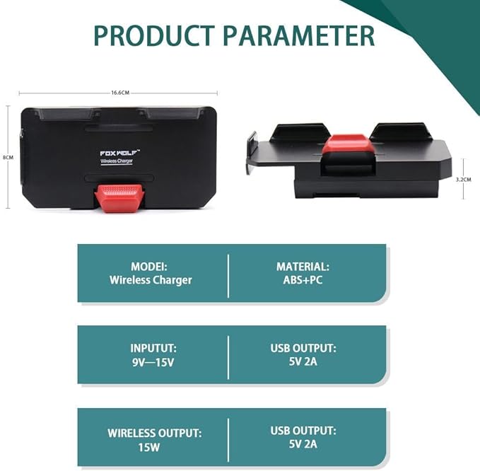 The New GPS Mobile Phone Motorcycle Navigation Bracket Wireless Charging Support with Two USB Ports for R1200GS/ADV F800GS ADV F700GS/ADV R1250GS/ADV CRF1000L F850GS ADV S1000XR F900R
