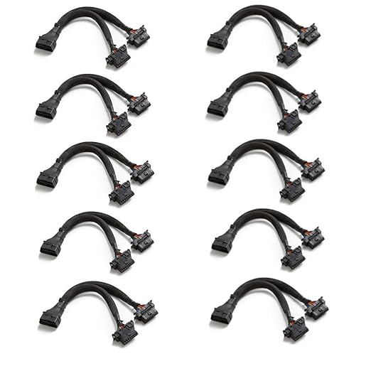 bbfly-B6 OBD II OBD2 16 Pin Splitter Extension 1x Male and 2X Female Extension Cable Adapter (1FT/30CM) (10 Pack)