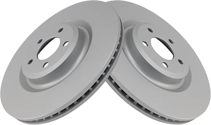 TRQ Front Brake Rotor Set G Coated Vented Compatible with 2020-2023 Ford Explorer 2020-2024 Police Interceptor Utility 2020-2023 Lincoln Aviator