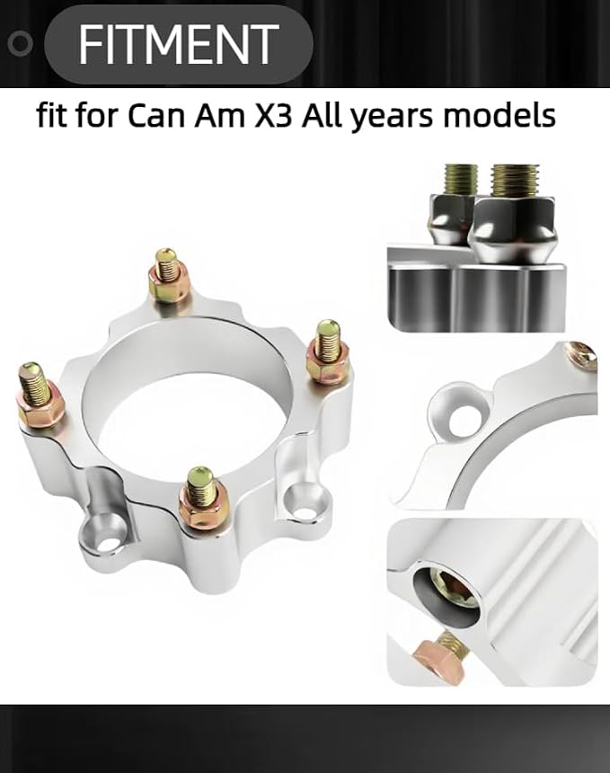2" 4pcs Wheel Spacers fit for Can Am X3 All years models, 4/137 Bolts and 12mm Studs, Widens Wheel Track, Preventing Tire Interference