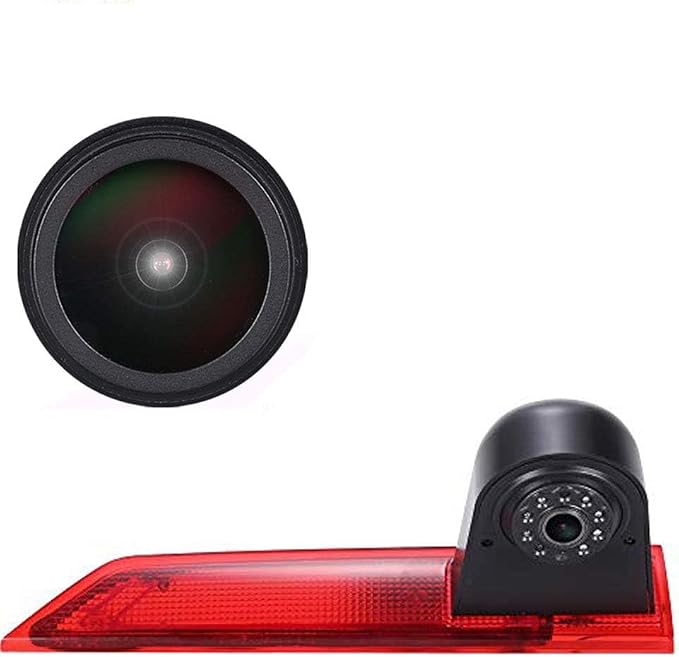HD 1280x720pixel Third Brake Light Backup Reverse Camera Car Rear Light Mount Top Roof Lamp Parking Camera Replacement for Ford Transit Custom 2012-2016 Transporter Business MPV SUV Bus