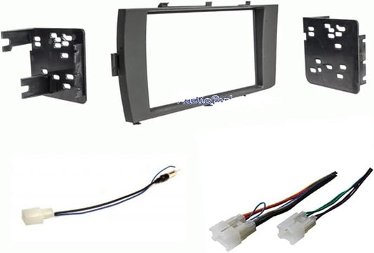 Double Din Car Stereo Install Dash Kit, Wire Harness and AM/FM Radio Reception Antenna Adapter Combo -Made for 2015 2016 2017 Toyota Prius C