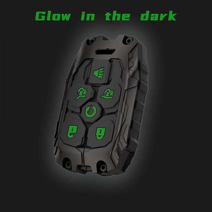 Heavy Key Fob Cover Case Protector for Chevy, Keychain, Accessories for Chevy Suburban Tahoe 2015 2016 2017 2018 2019 2020 GMC Yukon (Type-C 6 Buttons)