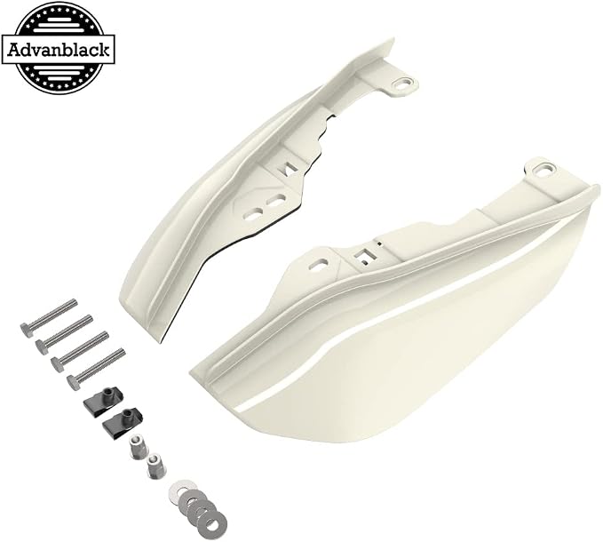 Advanblack 2024 RG Mid Frame Air Deflectors Compatible for Harley Touring Street Glide, Road King, Electra Glide, 2009-2025(Birch White)