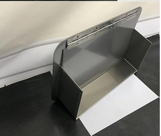 304 Stainless Steel Side Mount Trash Chute， 7x9 Inch Rectangular | Commercial & Kitchen Cabinet Garbage Door ， Inward-Flip Lid for Hands-Free， Hygienic Disposal in Areas