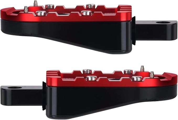 Motorcycle Foot Pegs Male Mount Footrests Offroad Floorboards Fit for Harley Touring Electra Glide Road Glide Road King Dyna Sportster (Red Edge)