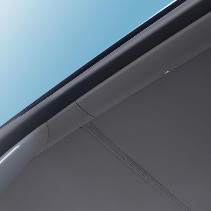 VION Tesla Model Y Roof Sunshade (2024-2020 Model Y) – Full Blackout (No Light Transmission), Cooler Cabin, Dual-Layer Fabric with Graphene-Enhanced UV Coating, No Sagging – Gray
