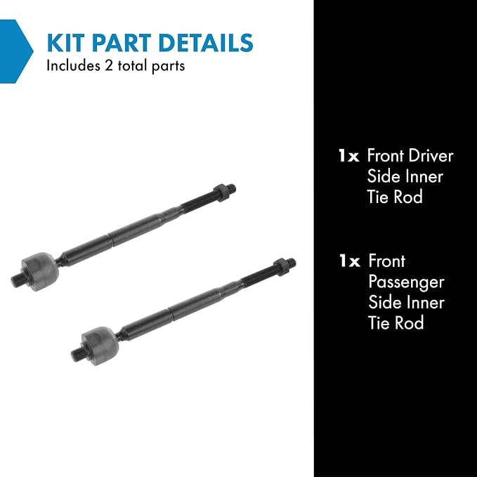 TRQ Inner Driver and Passenger Side Tie Rod Set 2 Piece Compatible with 07-17 Jeep Patriot 07-16 Jeep Compass 17 Compass US Built Models 1st VIN Digit 1 07-12 Dodge Caliber