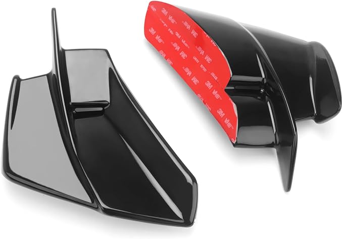 Motorcycle Winglets Wind Deflector Fairing Kits for Kawasaki Ninja ZX-4RR ZX-4R ZX-25R 2019-2024 Side Spoiler Wings Trim Exterior Adhesive Accessories (Vivid Black)