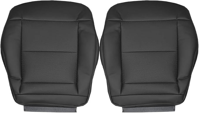 FZJDSD Black Driver & Passenger Side Bottom Microfiber Leather Seat Covers Compatible with Mercedes Benz E-Class E200 E250 E300 E350 2010 2011 2012 2013 2014 2015 2016