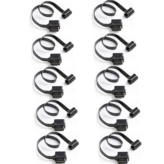 bbfly-A9 OBD II OBD2 16 Pin Splitter Extension 1x Male and 2X Female Extension Cable Adapter (2FT/60CM) (10 Pack)