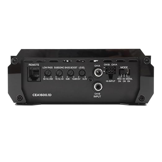 Orion Cobalt Elite CEA1600.1D Class-D Monoblock Compact Car Subwoofer Amplifier, 1600W RMS, 1/2/4 Ohm Stable, Adjustable Low Pass & Subsonic Filter, Bass Boost, MOSFET Power Supply, Bass Knob Included