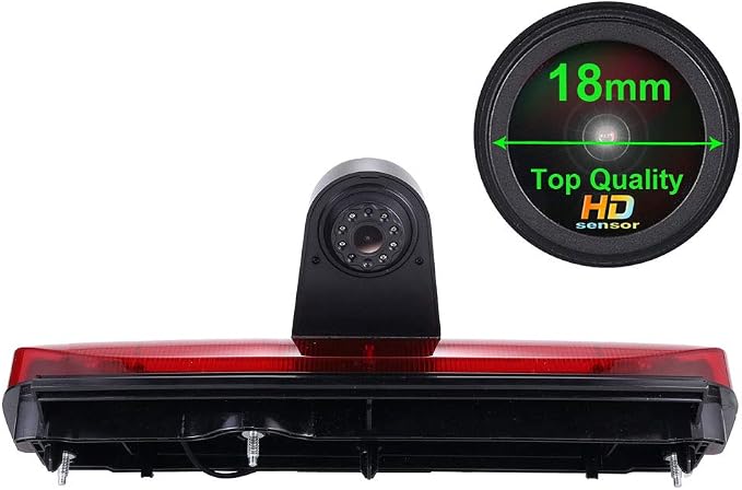 HD 1280x720pixel 1000Lines Third Brake Light Backup Camera Brake lamp Parking Camera Vehicle Rear View Camera Transporter Replacement for Ford Transit Connect 2014-2017