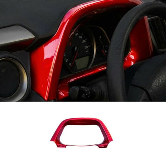 BOYUER for Toyota RAV4 2013-2018 ABS Instrument Frame Steering Wheel Panel Dashboard Cover Trim Sticker Car Interior Accessories Decoration Panel Moulding Trims (Red)