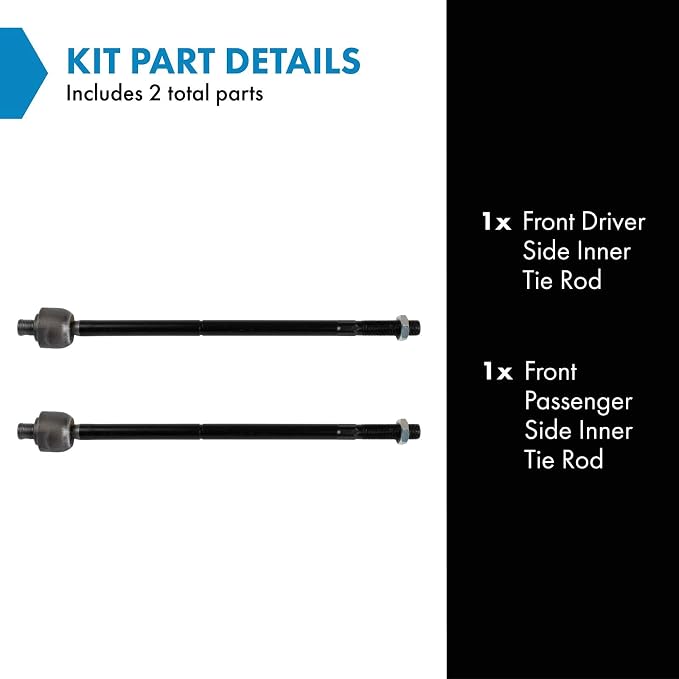 TRQ Front Inner Tie Rod Set 2 Piece Compatible with 2010-2016 Land Rover LR4