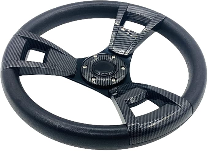 14inch Carbon Fiber Grip Golf Cart Steering Wheel for Golf Cart Club Car DS and Club Car Precedent EZGO Yamaha Steering Wheel