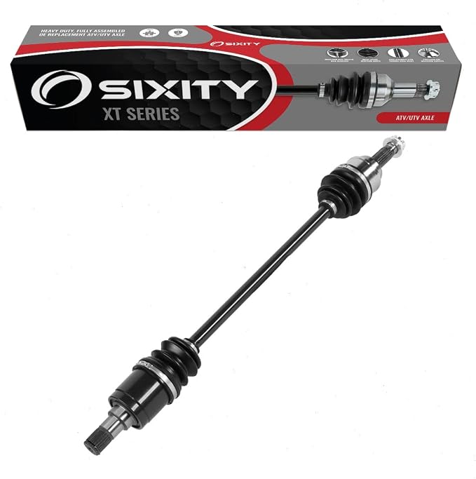 Sixity XT Front Left CV Axle compatible with Honda MUV700 Big Red 2009-13 | Complete axle assembly with a 5140 chrome steel shaft, inboard and outboard CV joints, fully assembled