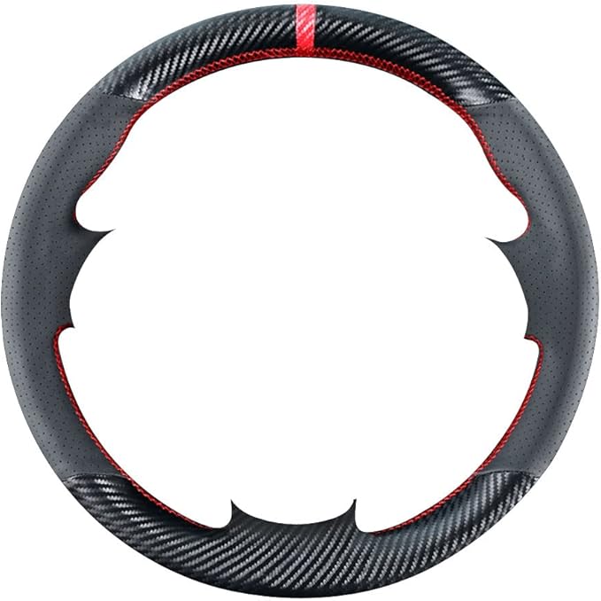 DIY Carbon Fiber Steering Wheel Covers for BMW 1 Series E81 E82 E87 E88 2008-2012/3 Series E90 E91 E92 E93 2006-2011 / E84 X1 SUV 2013-2015 15 inches Leather Interior Accessories