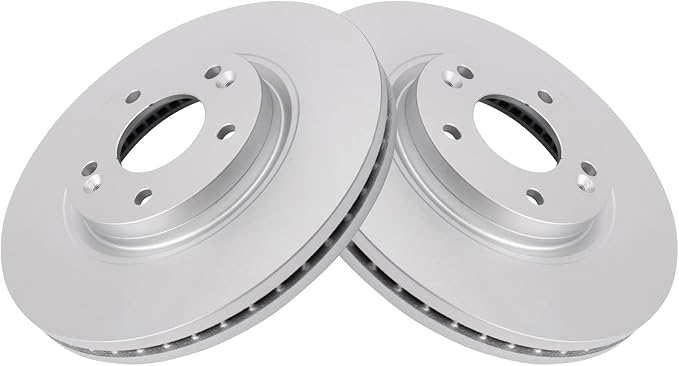 TRQ Front Brake Rotor Set G Coated Vented Compatible with 2010-2012 Hyundai Santa Fe 2011-2013 Kia Sorento
