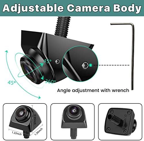 GreenYi AHD Monitor Camera Set, 800x480 HD TFT Monitor + Universal AHD 1080P Rear Front Side View Camera with Adjustable Fisheye Lens