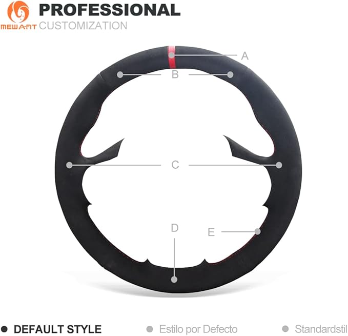 MEWANT Hand Sewing Black Suede Steering Wheel Wrap for BMW 2Series F22 F23 F30 F34 F32 F33 F36 DIY Steering Cover