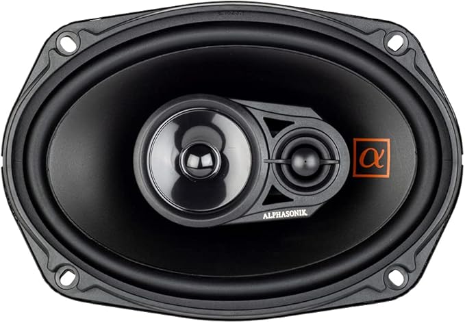 Alphasonik 1 Pair of NS693 Neuron Series 6x9 (420 Watts Max for The Pair) 210 Watts Max Per Speaker 3-Way Full-Range Car Audio Speaker with PEI Dome Tweeter Polypropylene Cone Grilles Included