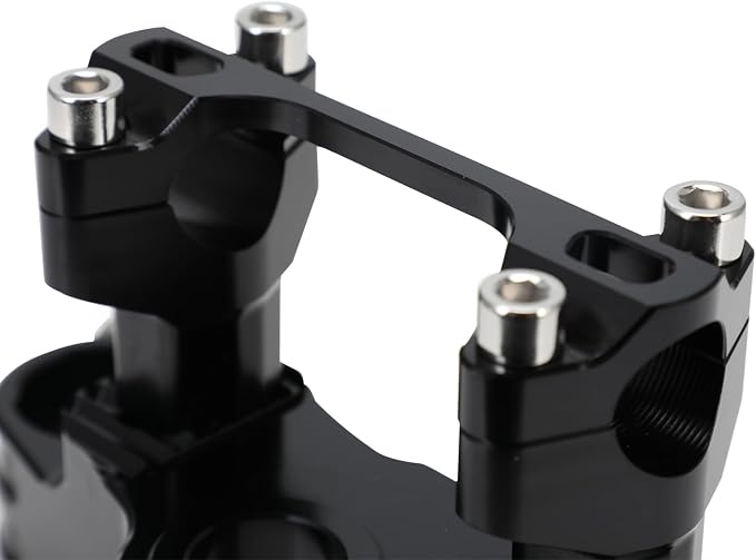 Motorcycle Top Triple Clamp 7/8" 22MM Upper Triple Tree Bar Mount with Risers Set CNC for KLX110 KLX 110 110L KLX110L 2002-2023 Black