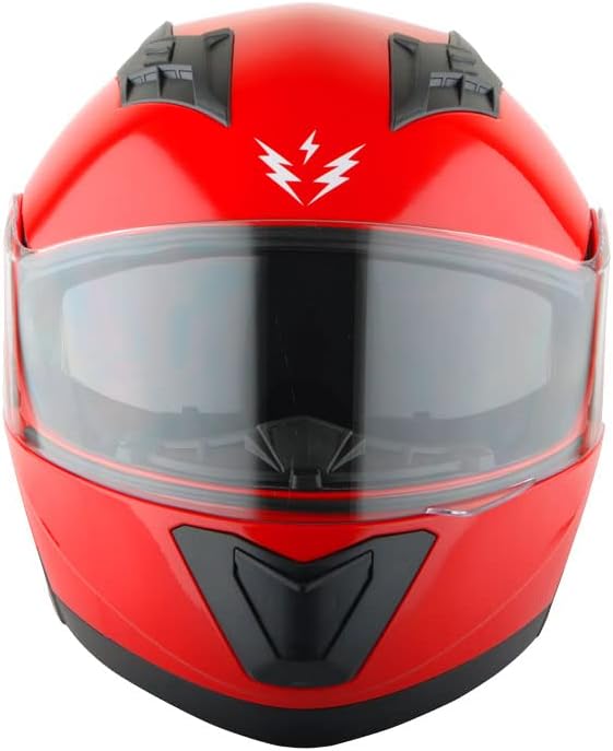 1Storm New Motorcycle Bike Modular Full Face Helmet Dual Visor Sun Shield: Glossy Red