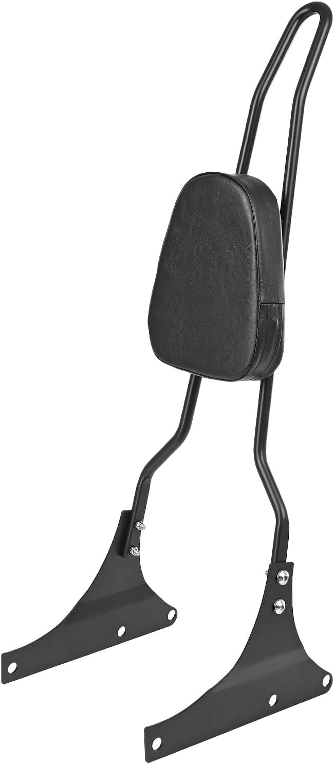 Motorcycle Passenger Sissy Bar Rear Tall Backrest Cushion Pad For Harley Davidson Heritage Softail Custom FXSTC Classic FLSTC Springer FLSTS Fat Boy EFI FLSTF (Black)