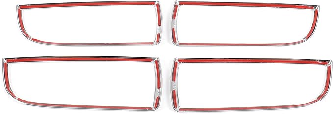 Daeiclru Window Lift Switch Panel Cover Compatible with Jaguar XJ 2010-2019, Car Door Power Window Glass Lift Switch Button Decoration Frame Interior Accessories (Bright Silver)