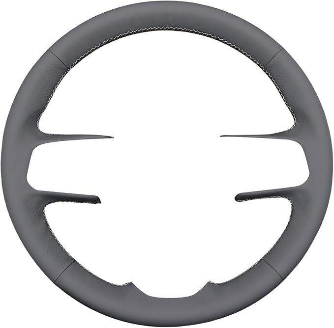 MEWANT Steering Wheel Cover for Jeep Gladiator (JT) 2020-2024 / Wrangler (JL) 2019-2024 / Wrangler Unlimited 2018-2023 Hand-Stitched Leather Car Steering Wrap for Jeep