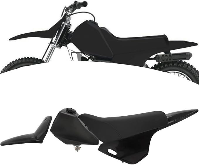 JFG RACING PW80 Plastics Kit,Dirt Bike Mini Bike Rear Fender Gas Tank Kit for PW 80/PW80 - Black
