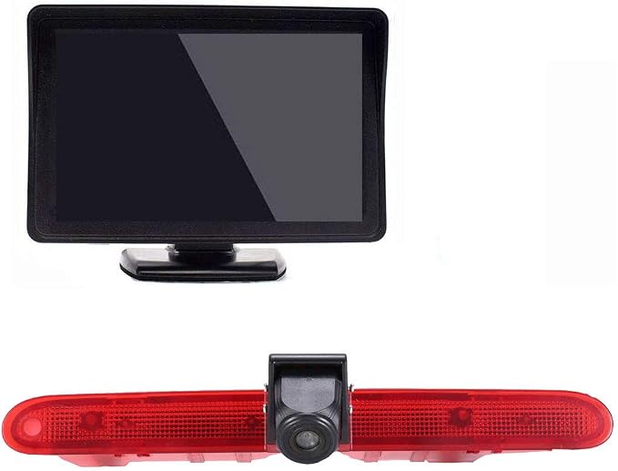 HD Brake Light Rear View Reversing Camera with Angle Adjustable Compatible with Toyota Proace/Citroen Berlingo B9/Opel Combo/Limousine/Peugeot Partner Tepee/Rifter (Camera+4.3''Monitor)