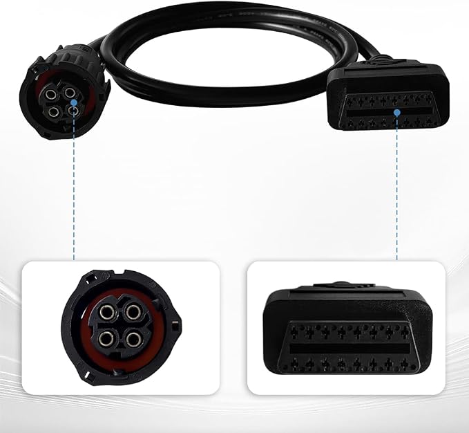 OBD2 Diagnostic Adapter 4 Pin Cable for Scania for Industrial for Marine Engine Diagnostic Cable, Work for S6 or S8 Control Unit on E2011 Type Engines, Work for Scania VCI Interface