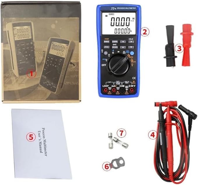 TH77 Process Multimeter Calibrator Meter Multifunctional DMM,250Ω HART Loop Resistance,24V Loop Power Supply and Measuring the Current