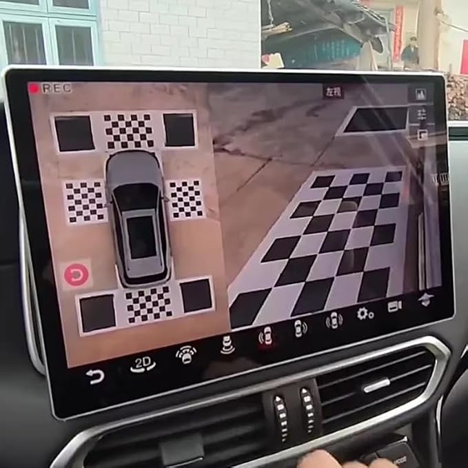 360 Car Camera Calibration Mats, Auto Diagnostic Grid Cloth Tools for Panoramic Bird's-Eye Vehicle Backup DVR System, E + A