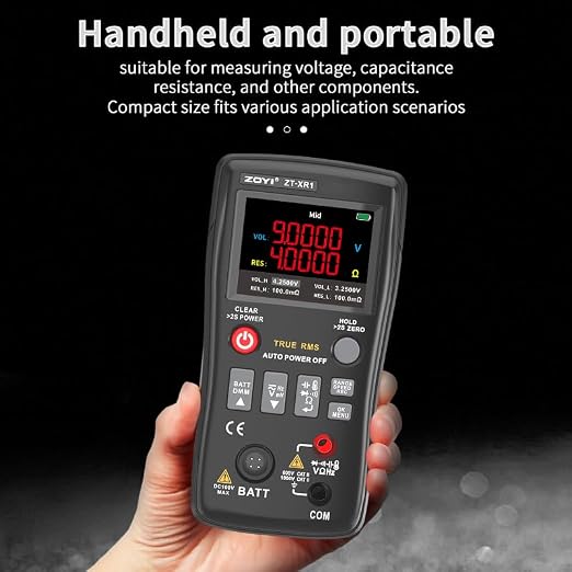 ZOYI Battery Internal Resistance Tester 2 in 1 multimeter Battery Voltage Meter Car Battery Tester for AAA AA Model 0.1mΩ-200Ω