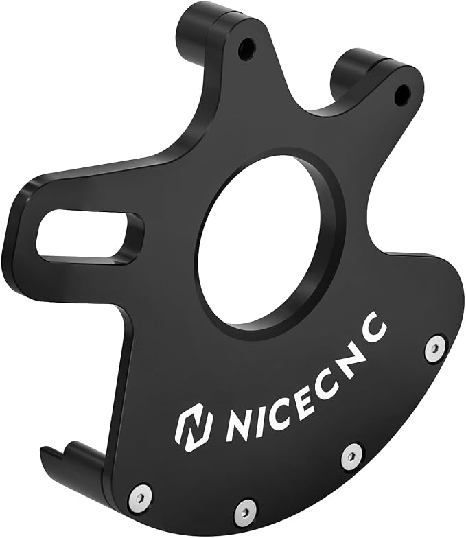 NICECNC Rear Brake Caliper Bracket Disc Rotor Cover Aluminum Compatible with Yamaha Raptor 700 700R 2006-2012, Replacement for 1S3-25721-01-00, Black