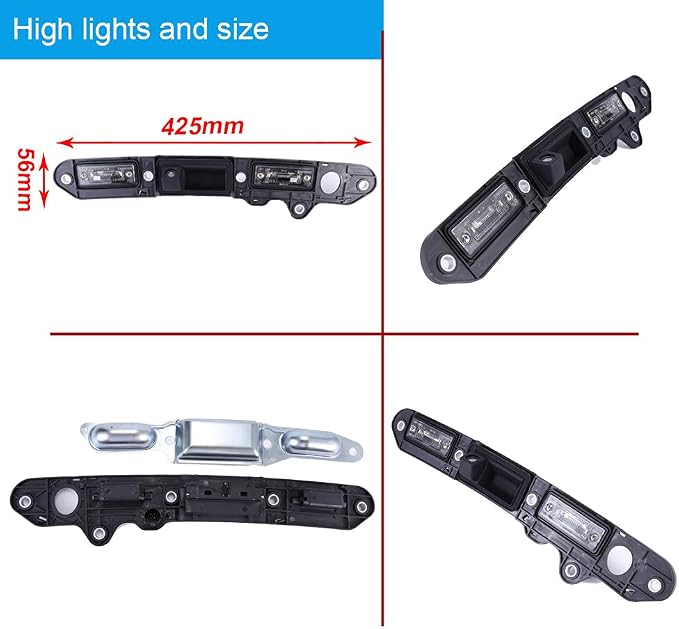 1280 * 720 Pixels Car Backup Camera with Trunk Handle Replacement for VW Golf Plus MK5 Jetta III V Touran 1T GP 1T2 Passat 3C B6 C3 Variant Wagon Parking Reverse Vehicle Camera Waterproof