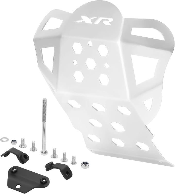 XR150L Skid Plate - Front Engine Bash Cover Guard Compatible with 2023~2025 XR125L XR150L - Skidplate Thickness Enhancement with Engine Heat Dissipation Holes (Silver)