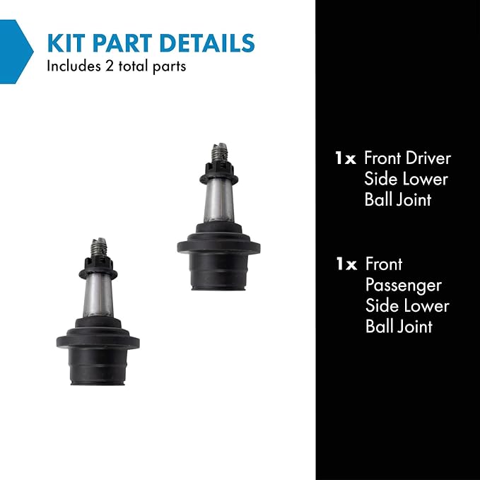 TRQ Front Lower Driver and Passenger Side Ball Joint Set Compatible with 2015-2020 Ford F-150 2017-2022 GT 2018-2024 Expedition 2018-2024 Lincoln Navigator