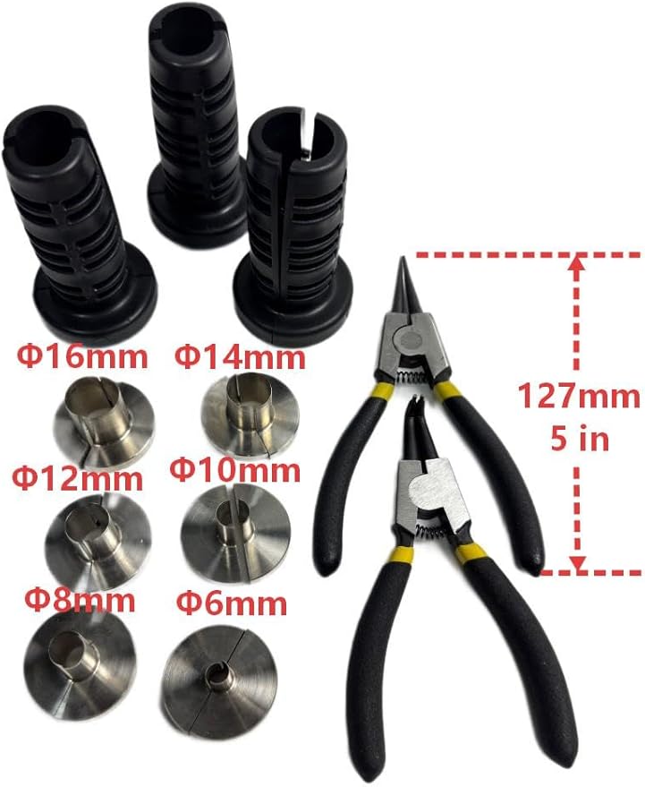 2 Models Air Hose Removal Tool Set for Volvo and Euro Trucks, 6-16mm, Stainless Steel, 88800414 JD006-1 JD006-2 JD006-3 (Split-Type air Hose Removal Tool + Pliers)