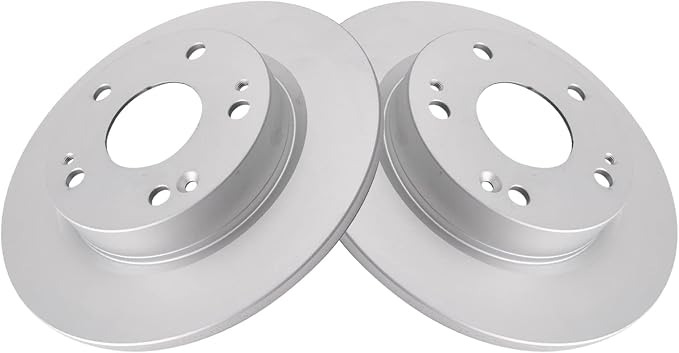 TRQ Rear Brake Rotor Set G Coated Solid Compatible with 2016-2024 Honda Civic 2019-2022 Insight