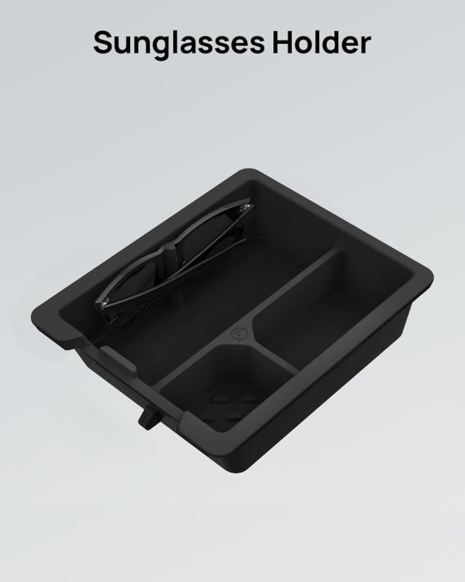 HALOBLK Center Console Organizer Tray, Two-Tier Removable Design Compatible with Tesla Model 3 (2021-2023) Model Y (2021-2024)