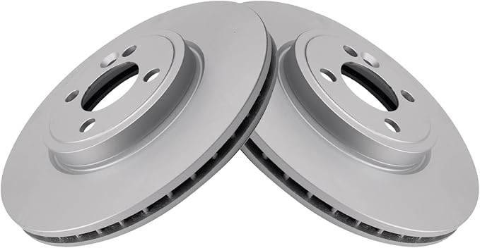 TRQ Front Brake Rotor Set G Coated Vented Compatible with 2007-2015 Mini Cooper